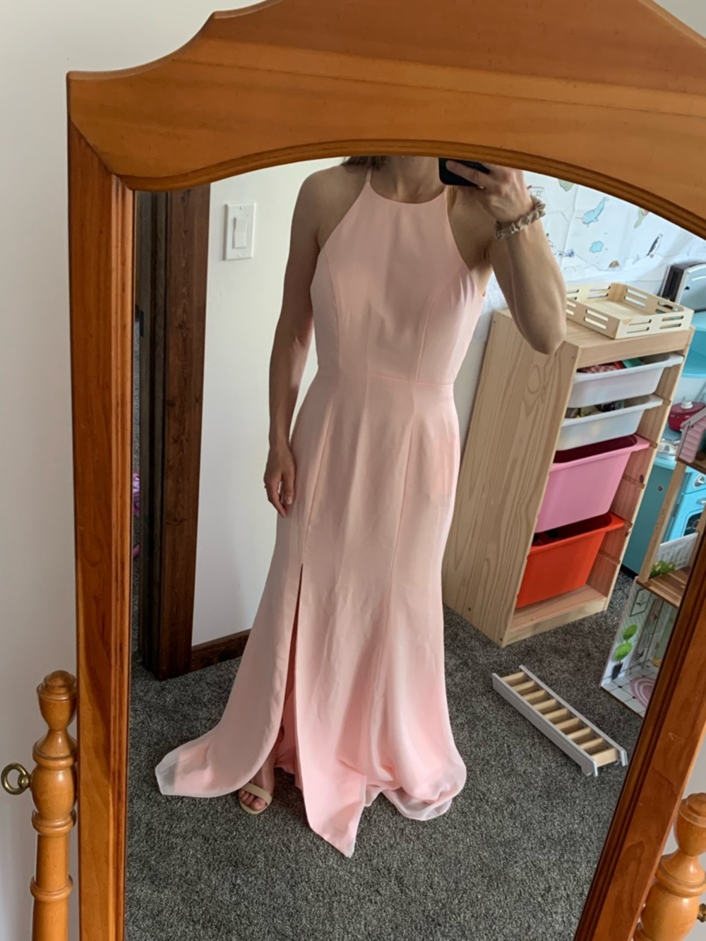 JJs House Blush Pink Halter Maxi Dress